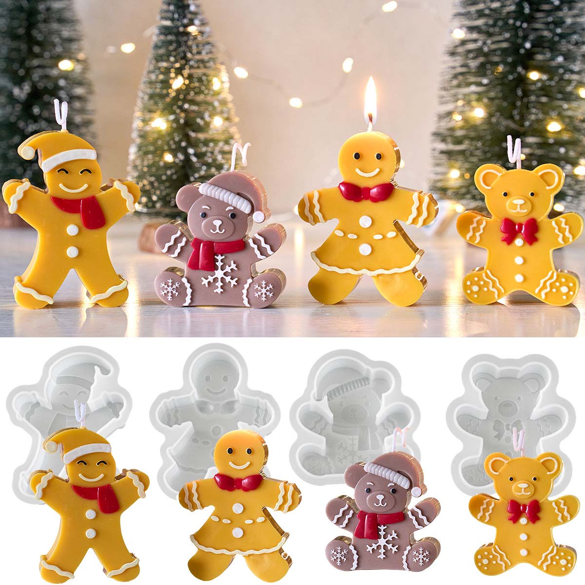 Gingerbread Man Bear Silicone  - огляд і ціна Soap Making Gifts